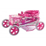 Carucior pliabil de jucarie pentru papusi cu accesorii Doll Pram